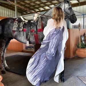 Wild Horses Chincoteague Islands Luxury Life Kimono In Dusted Chiffon